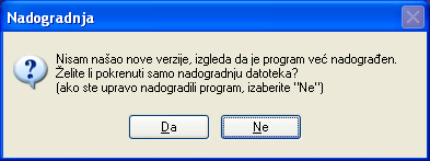 Završno pitanje nadogradnje